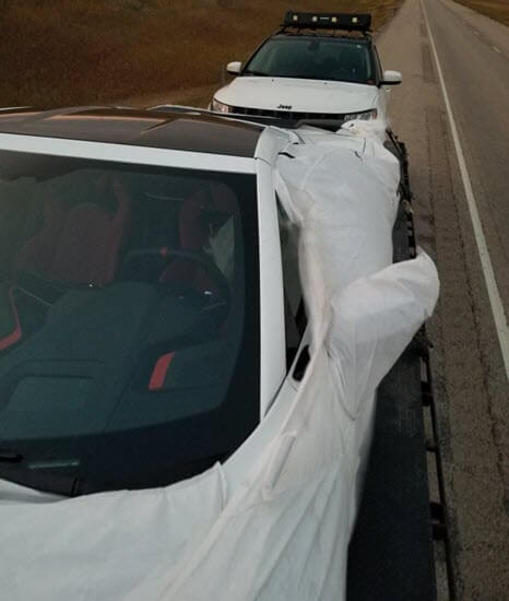 car cover split down the middle
