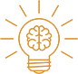 lit up light bulb with brain inside